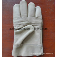 Kevlar Stitching Leather Working Gloves with Canvas Cuff, A Grade Unlined TIG MIG Leather Welding Gloves, Good Quality Cow Grain Leather Welder Gloves